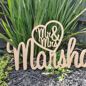 In Heart  | Wedding | Signs | Mr&Mrs | Mr&Mr | Mrs&Mrs | Surname | Plain - Funky Letters