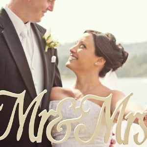 Classic Wedding Signs With Surname | Mr&Mr | Mrs&Mrs | Mr&Mrs | Freestanding | Plain & White - Funky Letters