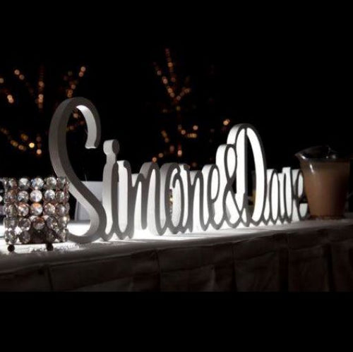 Wedding Names | Freestanding |  Solid White - Funky Letters