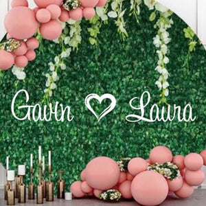 Wedding Names | Floral Wall | Backdrop | Signs | Solid White - Funky Letters