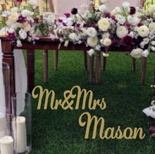 Load image into Gallery viewer, Classic Wedding Signs With Surname | Mr&amp;Mr | Mrs&amp;Mrs | Mr&amp;Mrs | Freestanding | Plain - Funky Letters