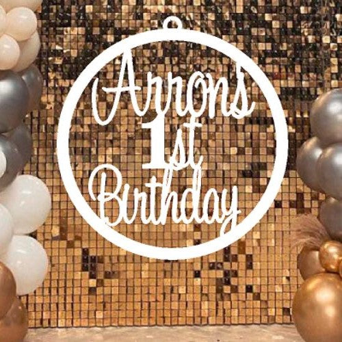 Hoop Sign | Birthday | Signs | Plain | White - Funky Letters